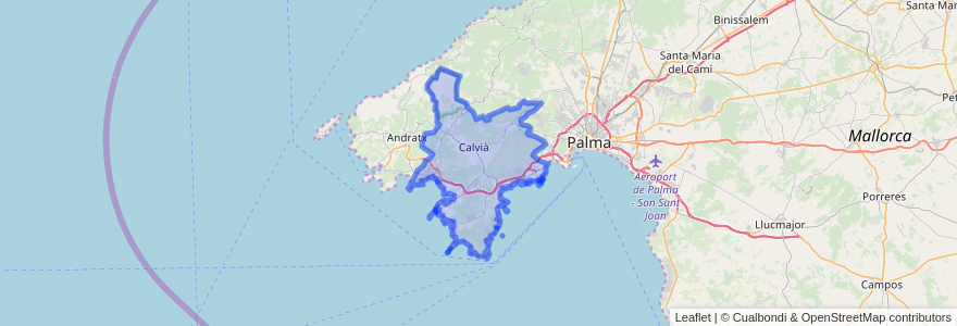 Mapa de ubicacion de Calvià.