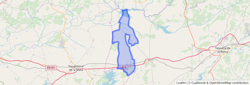 Mapa de ubicacion de Calzada de Oropesa.