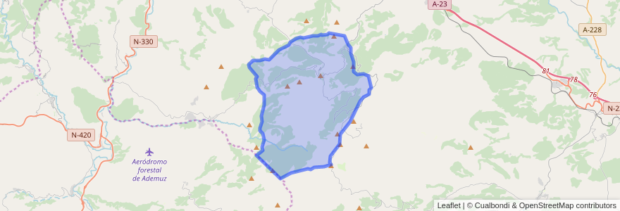 Mapa de ubicacion de Camarena de la Sierra.