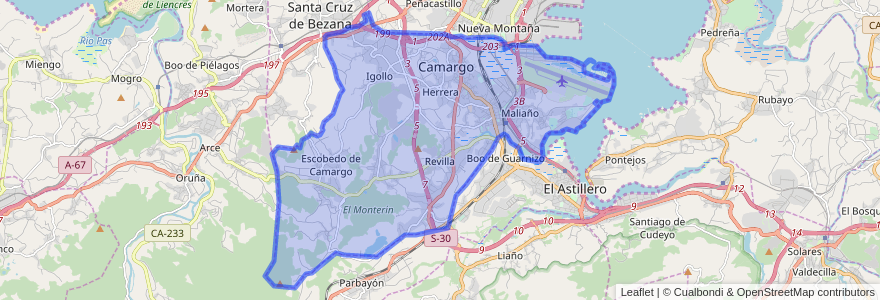 Mapa de ubicacion de Camargo.