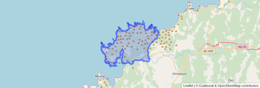 Mapa de ubicacion de Camariñas.