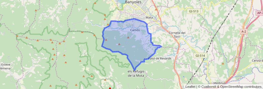 Mapa de ubicacion de Camós.