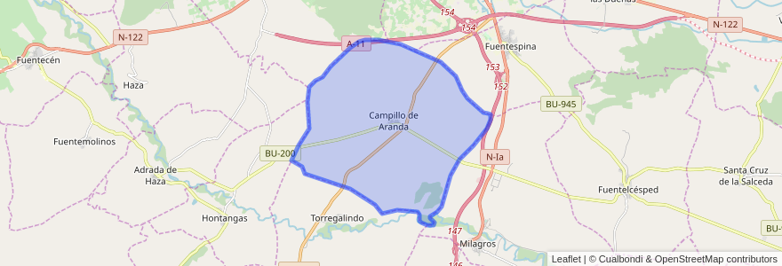 Mapa de ubicacion de Campillo de Aranda.