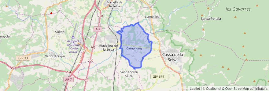 Mapa de ubicacion de Campllong.