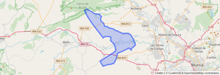 Mapa de ubicacion de Campos del Río.