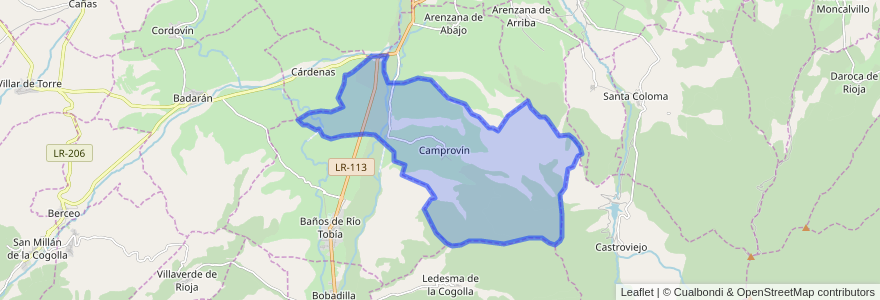 Mapa de ubicacion de Camprovín.