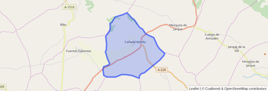 Mapa de ubicacion de Cañada Vellida.