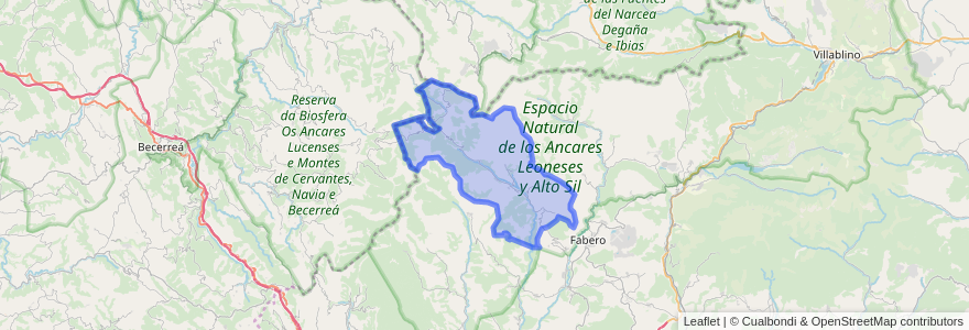 Mapa de ubicacion de Valle de Ancares.