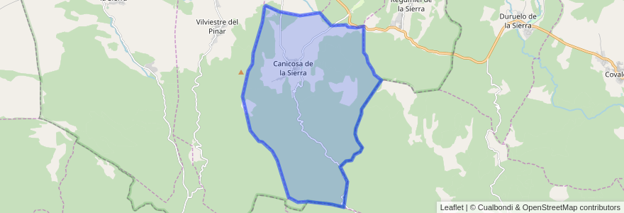 Mapa de ubicacion de Canicosa de la Sierra.