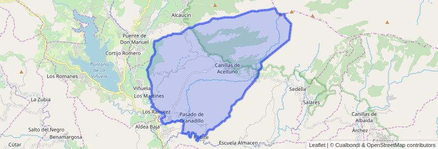 Mapa de ubicacion de Canillas de Aceituno.