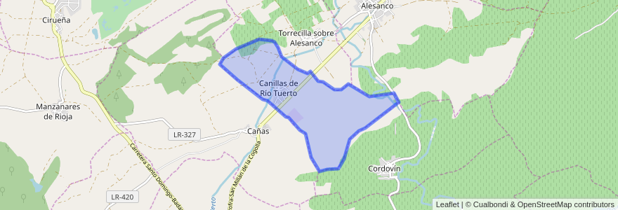 Mapa de ubicacion de Canillas de Río Tuerto.