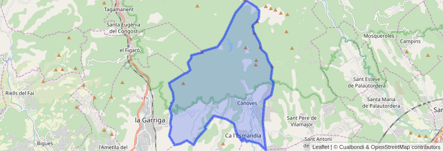 Mapa de ubicacion de Cànoves i Samalús.