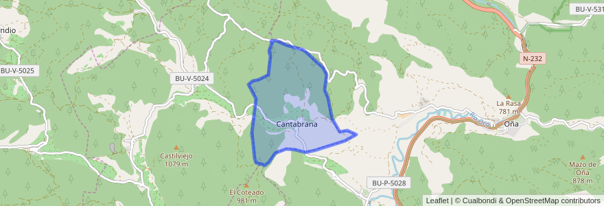 Mapa de ubicacion de Cantabrana.