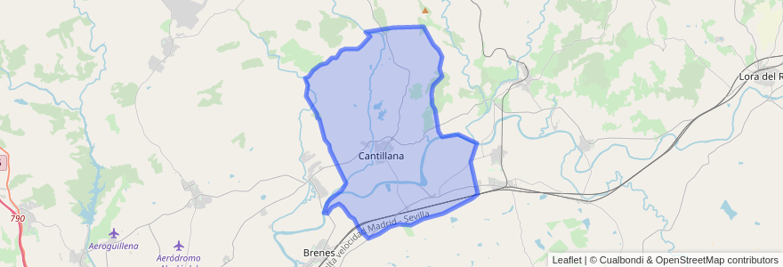 Mapa de ubicacion de Cantillana.