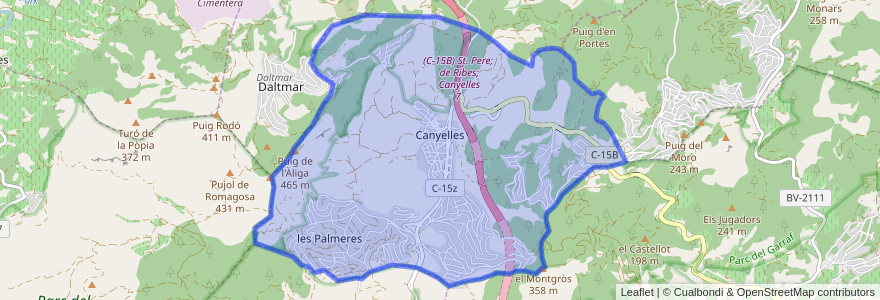 Mapa de ubicacion de Canyelles.