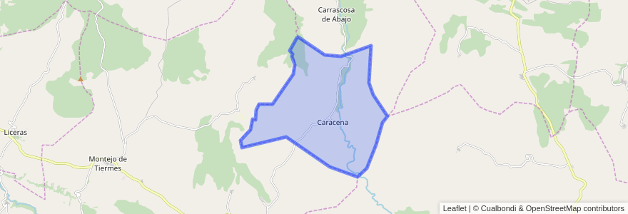 Mapa de ubicacion de Caracena.