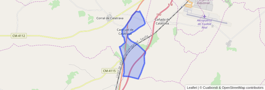 Mapa de ubicacion de Caracuel de Calatrava.