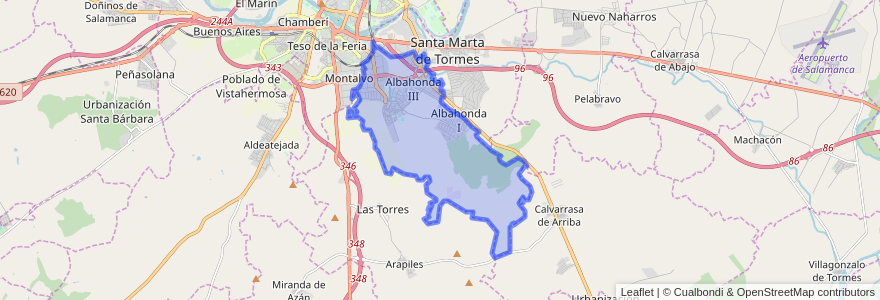 Mapa de ubicacion de Carbajosa de la Sagrada.