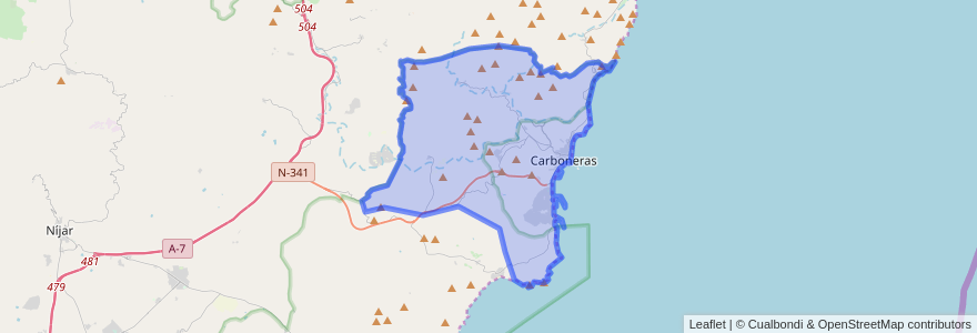 Mapa de ubicacion de Carboneras.