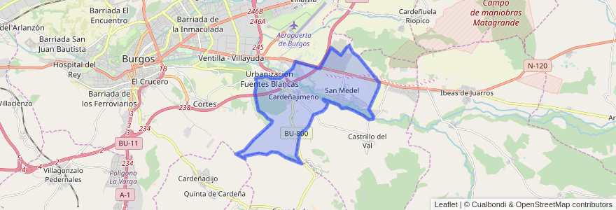 Mapa de ubicacion de Cardeñajimeno.