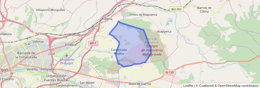 Mapa de ubicacion de Cardeñuela Riopico.