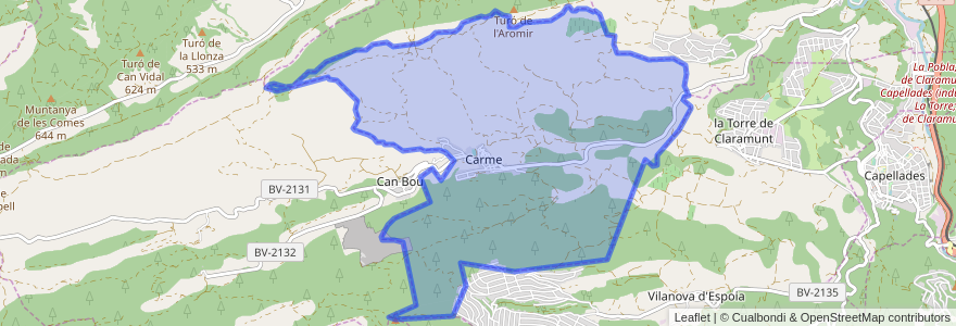 Mapa de ubicacion de Carme.