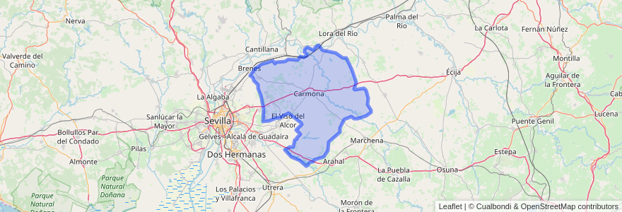 Mapa de ubicacion de Carmona.