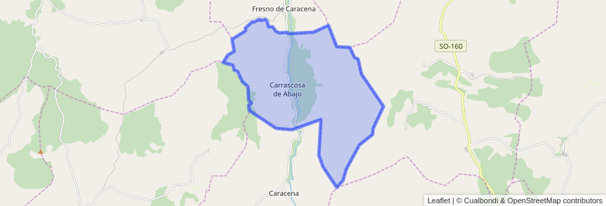 Mapa de ubicacion de Carrascosa de Abajo.