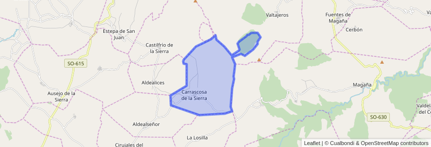 Mapa de ubicacion de Carrascosa de la Sierra.