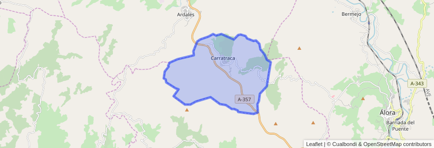 Mapa de ubicacion de Carratraca.