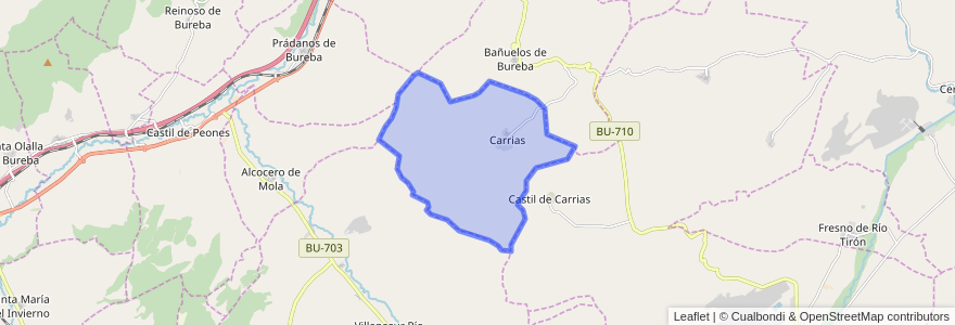 Mapa de ubicacion de Carrias.