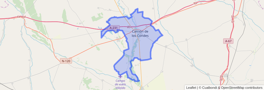 Mapa de ubicacion de Carrión de los Condes.