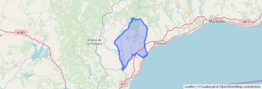 Mapa de ubicacion de Casares.