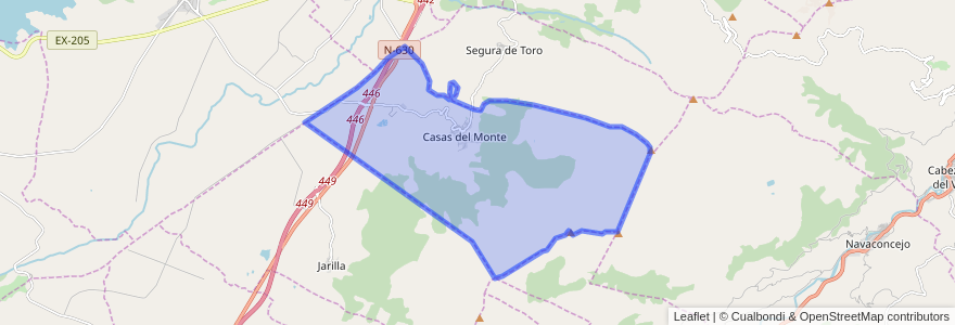 Mapa de ubicacion de Casas del Monte.