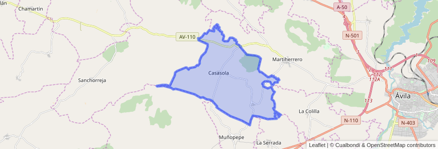 Mapa de ubicacion de Casasola.