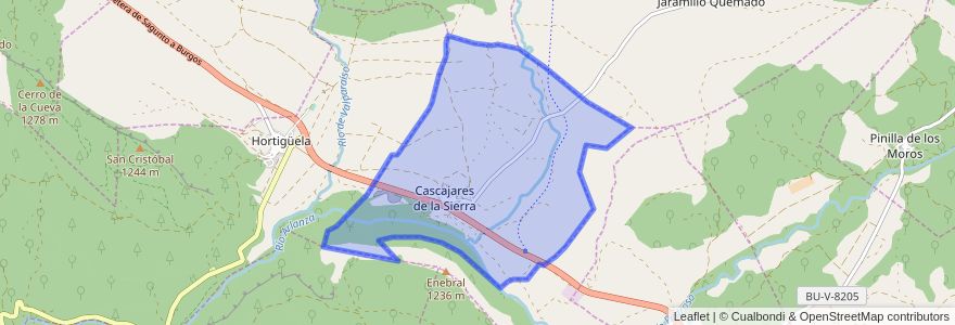 Mapa de ubicacion de Cascajares de la Sierra.