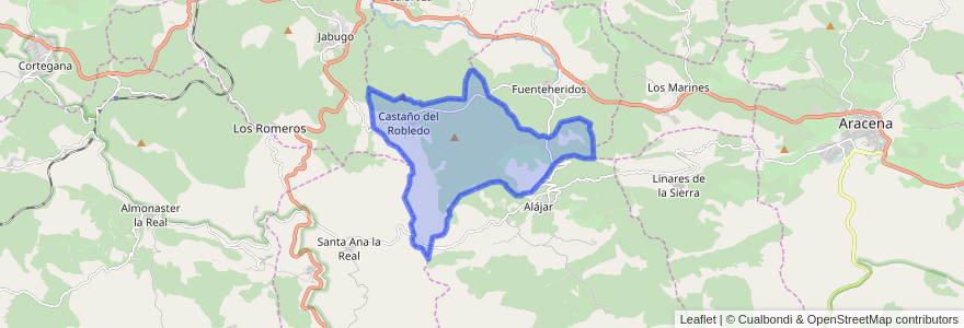 Mapa de ubicacion de Castaño del Robledo.