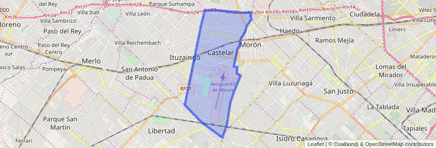 Mapa de ubicacion de Castelar.