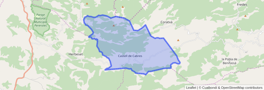 Mapa de ubicacion de Castell de Cabres.