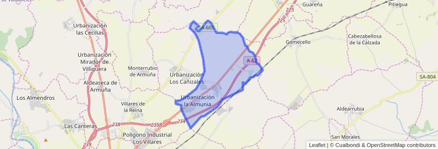 Mapa de ubicacion de Castellanos de Moriscos.