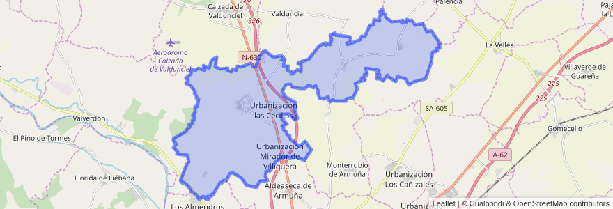 Mapa de ubicacion de Castellanos de Villiquera.