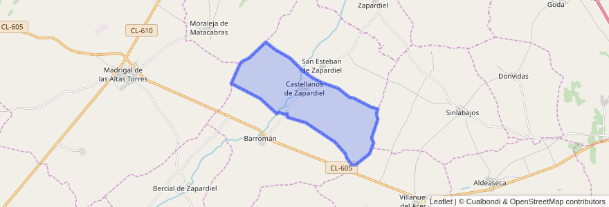 Mapa de ubicacion de Castellanos de Zapardiel.