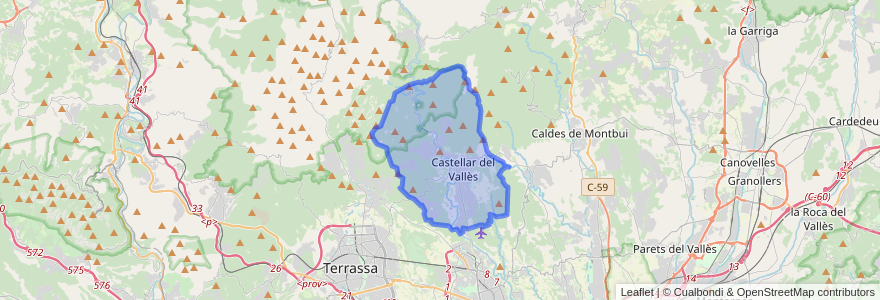 Mapa de ubicacion de Castellar del Vallès.