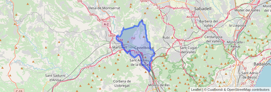 Mapa de ubicacion de Castellbisbal.