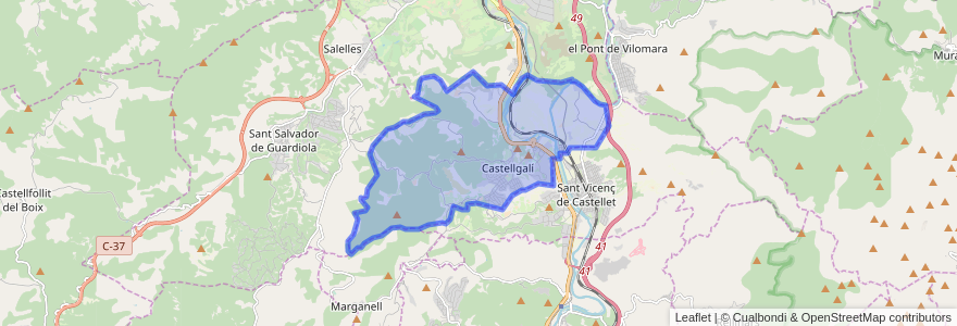 Mapa de ubicacion de Castellgalí.