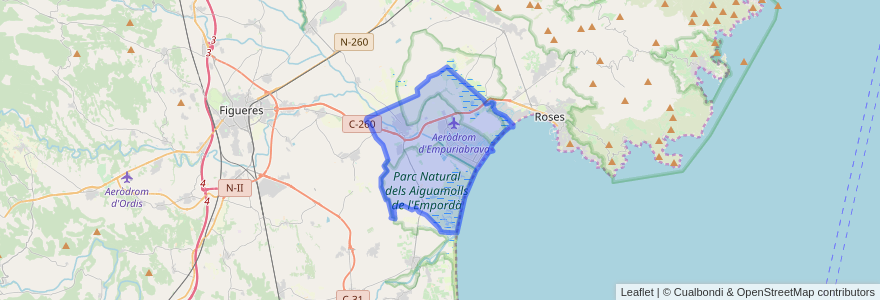 Mapa de ubicacion de Castelló d'Empúries.