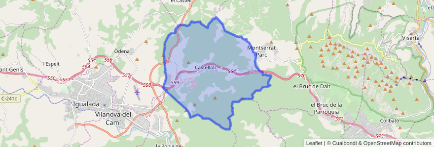 Mapa de ubicacion de Castellolí.