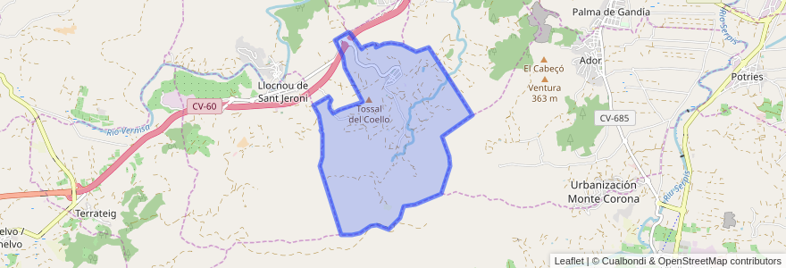 Mapa de ubicacion de Castellonet de la Conquesta.