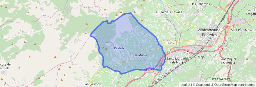 Mapa de ubicacion de Castellví de la Marca.