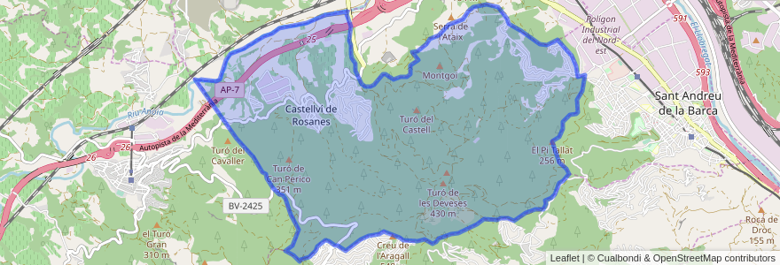 Mapa de ubicacion de Castellví de Rosanes.